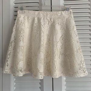 floral lace white skirt
